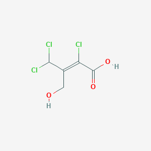 molecular formula C5H5Cl3O3 B237984 (Z)-2-Chloro-3-(dichloromethyl)-4-hydroxybut-2-enoic acid CAS No. 126572-78-9
