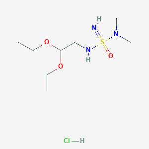 molecular formula C8H22ClN3O3S B2379840 N-(二甲基氨基磺酰亚胺基)-2,2-二乙氧基乙胺；盐酸盐 CAS No. 2287323-12-8