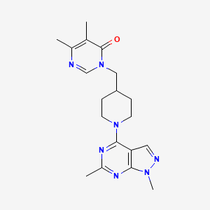 molecular formula C19H25N7O B2379848 3-[(1-{1,6-二甲基-1H-吡唑并[3,4-d]嘧啶-4-基}哌啶-4-基)甲基]-5,6-二甲基-3,4-二氢嘧啶-4-酮 CAS No. 2201872-65-1