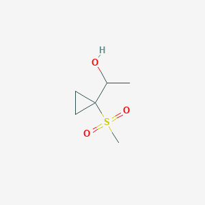 molecular formula C6H12O3S B2379852 1-(1-(Methylsulfonyl)cyclopropyl)ethan-1-ol CAS No. 2225136-89-8