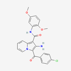 molecular formula C24H20ClN3O4 B2379864 2-amino-3-(4-chlorobenzoyl)-N-(2,5-dimethoxyphenyl)indolizine-1-carboxamide CAS No. 906162-77-4