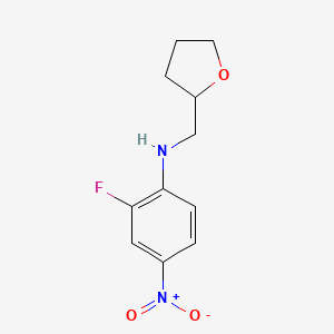 molecular formula C11H13FN2O3 B2379865 2-fluoro-4-nitro-N-(oxolan-2-ylmethyl)aniline CAS No. 681260-47-9