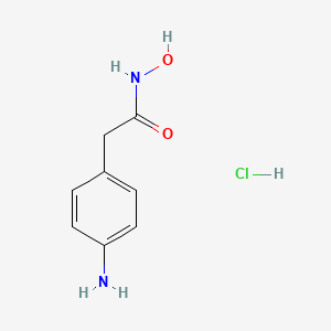 molecular formula C8H11ClN2O2 B2379868 2-(4-Aminophenyl)-N-hydroxyacetamide;hydrochloride CAS No. 2490435-85-1