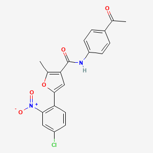 molecular formula C20H15ClN2O5 B2379879 N-(4-acetylphenyl)-5-(4-chloro-2-nitrophenyl)-2-methylfuran-3-carboxamide CAS No. 876873-87-9