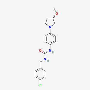 molecular formula C19H22ClN3O2 B2379883 1-(4-Chlorobenzyl)-3-(4-(3-methoxypyrrolidin-1-yl)phenyl)urea CAS No. 1797842-90-0