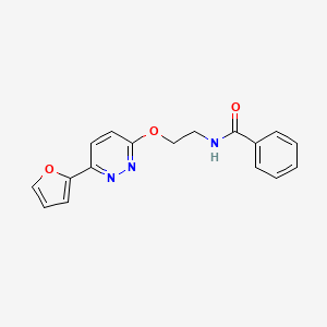 molecular formula C17H15N3O3 B2379885 N-(2-((6-(呋喃-2-基)嘧啶并[3,4-b]嘧啶-3-基)氧基)乙基)苯甲酰胺 CAS No. 920357-02-4