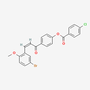molecular formula C23H16BrClO4 B2379889 4-[(2Z)-3-(5-bromo-2-methoxyphenyl)prop-2-enoyl]phenyl 4-chlorobenzoate CAS No. 306730-28-9