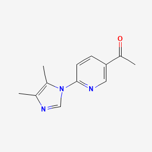 molecular formula C12H13N3O B2379891 1-[6-(4,5-二甲基咪唑-1-基)吡啶-3-基]乙酮 CAS No. 1545165-11-4