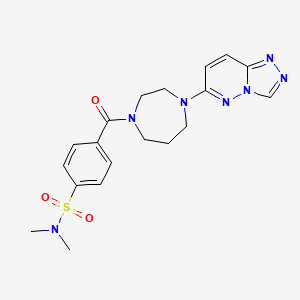 molecular formula C19H23N7O3S B2379895 4-(4-([1,2,4]triazolo[4,3-b]pyridazin-6-yl)-1,4-diazepane-1-carbonyl)-N,N-dimethylbenzenesulfonamide CAS No. 2320684-48-6