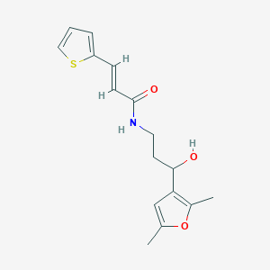 molecular formula C16H19NO3S B2379899 (E)-N-(3-(2,5-dimethylfuran-3-yl)-3-hydroxypropyl)-3-(thiophen-2-yl)acrylamide CAS No. 1421588-41-1