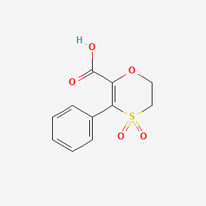 molecular formula C11H10O5S B2379902 3-Phenyl-5,6-dihydro-1,4-oxathiine-2-carboxylic acid 4,4-dioxide CAS No. 1018165-44-0