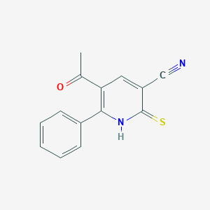 molecular formula C14H10N2OS B2379906 5-乙酰基-6-苯基-2-硫烷基吡啶-3-腈 CAS No. 851722-01-5