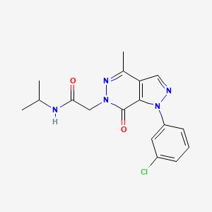 molecular formula C17H18ClN5O2 B2379909 2-(1-(3-氯苯基)-4-甲基-7-氧代-1H-吡唑并[3,4-d]哒嗪-6(7H)-基)-N-异丙基乙酰胺 CAS No. 955803-06-2