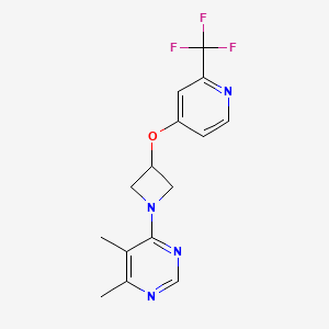 molecular formula C15H15F3N4O B2379910 4,5-Dimethyl-6-[3-[2-(trifluoromethyl)pyridin-4-yl]oxyazetidin-1-yl]pyrimidine CAS No. 2380077-49-4