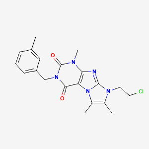 molecular formula C20H22ClN5O2 B2379915 8-(2-氯乙基)-1,6,7-三甲基-3-(3-甲基苄基)-1H-咪唑并[2,1-f]嘌呤-2,4(3H,8H)-二酮 CAS No. 919031-98-4