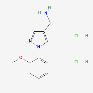 molecular formula C11H15Cl2N3O B2379918 {[1-(2-Methoxyphenyl)-1H-pyrazol-4-yl]methyl}amine dihydrochloride CAS No. 1177307-49-1; 1609408-02-7