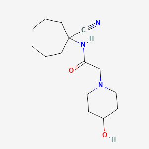 molecular formula C15H25N3O2 B2379921 N-(1-cyanocycloheptyl)-2-(4-hydroxypiperidin-1-yl)acetamide CAS No. 1223239-96-0