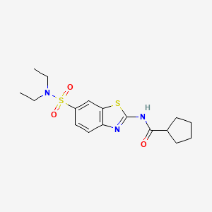 molecular formula C17H23N3O3S2 B2379922 N-[6-(diethylsulfamoyl)-1,3-benzothiazol-2-yl]cyclopentanecarboxamide CAS No. 865592-19-4