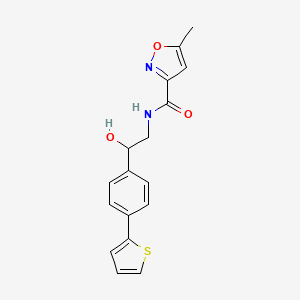 molecular formula C17H16N2O3S B2379929 N-[2-Hydroxy-2-(4-thiophen-2-ylphenyl)ethyl]-5-methyl-1,2-oxazole-3-carboxamide CAS No. 2380183-28-6