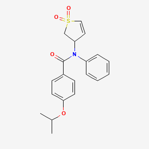 molecular formula C20H21NO4S B2379930 N-(1,1-dioxido-2,3-dihydrothiophen-3-yl)-4-isopropoxy-N-phenylbenzamide CAS No. 863021-40-3
