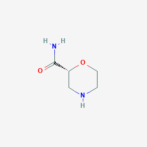 molecular formula C5H10N2O2 B2379937 (2R)-吗啉-2-甲酰胺 CAS No. 1593553-12-8