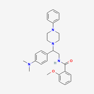 molecular formula C28H34N4O2 B2379939 N-(2-(4-(dimethylamino)phenyl)-2-(4-phenylpiperazin-1-yl)ethyl)-2-methoxybenzamide CAS No. 946364-90-5