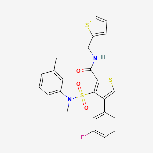 molecular formula C24H21FN2O3S3 B2379943 4-(3-fluorophenyl)-3-{[methyl(3-methylphenyl)amino]sulfonyl}-N-(2-thienylmethyl)thiophene-2-carboxamide CAS No. 1114660-68-2
