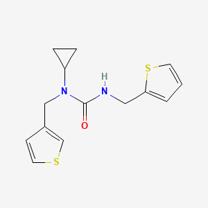 molecular formula C14H16N2OS2 B2379944 1-Cyclopropyl-3-(thiophen-2-ylmethyl)-1-(thiophen-3-ylmethyl)urea CAS No. 1235094-53-7