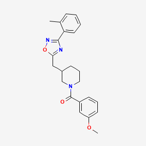 molecular formula C23H25N3O3 B2379945 (3-Methoxyphenyl)(3-((3-(o-tolyl)-1,2,4-oxadiazol-5-yl)methyl)piperidin-1-yl)methanone CAS No. 1704648-13-4