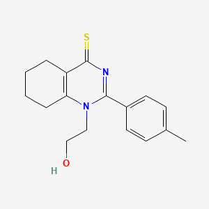 molecular formula C17H20N2OS B2379950 1-(2-Hydroxyethyl)-2-(4-methylphenyl)-5,6,7,8-tetrahydroquinazoline-4-thione CAS No. 385398-07-2