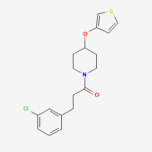 molecular formula C18H20ClNO2S B2379954 3-(3-Chlorophenyl)-1-(4-(thiophen-3-yloxy)piperidin-1-yl)propan-1-one CAS No. 2034466-60-7
