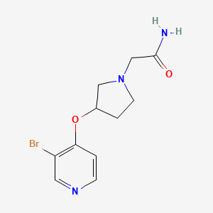 molecular formula C11H14BrN3O2 B2379966 2-[3-(3-Bromopyridin-4-yl)oxypyrrolidin-1-yl]acetamide CAS No. 2380170-40-9