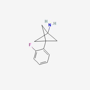 molecular formula C11H12FN B2379970 3-(2-Fluorophenyl)bicyclo[1.1.1]pentan-1-amine CAS No. 2287345-39-3