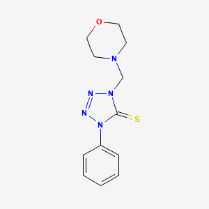 molecular formula C12H15N5OS B2379973 1-(Morpholin-4-ylmethyl)-4-phenyltetrazole-5-thione CAS No. 16618-42-1