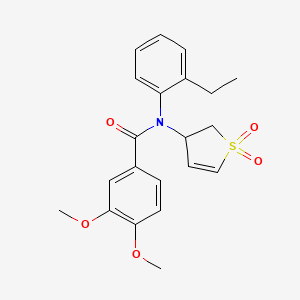 molecular formula C21H23NO5S B2379974 N-(1,1-dioxido-2,3-dihydrothiophen-3-yl)-N-(2-ethylphenyl)-3,4-dimethoxybenzamide CAS No. 863444-12-6