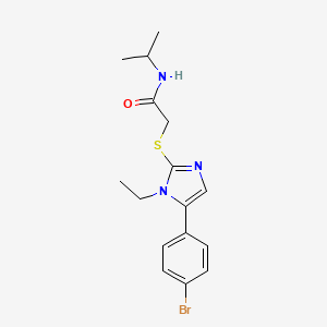 molecular formula C16H20BrN3OS B2379977 2-((5-(4-bromophenyl)-1-ethyl-1H-imidazol-2-yl)thio)-N-isopropylacetamide CAS No. 1207034-18-1