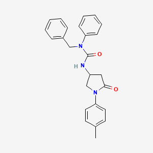 molecular formula C25H25N3O2 B2379983 1-Benzyl-3-(5-oxo-1-(p-tolyl)pyrrolidin-3-yl)-1-phenylurea CAS No. 894018-44-1