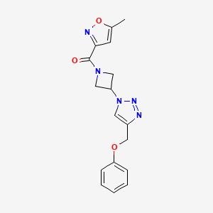 molecular formula C17H17N5O3 B2379984 (5-methylisoxazol-3-yl)(3-(4-(phenoxymethyl)-1H-1,2,3-triazol-1-yl)azetidin-1-yl)methanone CAS No. 1904174-63-5