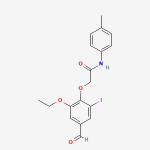 molecular formula C18H18INO4 B2379989 2-(2-ethoxy-4-formyl-6-iodophenoxy)-N-(4-methylphenyl)acetamide CAS No. 553630-09-4