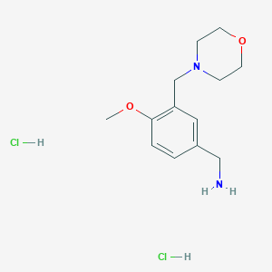 molecular formula C13H22Cl2N2O2 B2379996 [4-甲氧基-3-(吗啉-4-基甲基)苯基]甲胺盐酸盐 CAS No. 2377032-67-0
