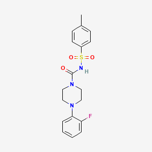 molecular formula C18H20FN3O3S B2380005 4-(2-fluorophenyl)-N-(4-methylphenyl)sulfonylpiperazine-1-carboxamide CAS No. 1024279-38-6
