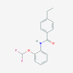 molecular formula C16H15F2NO2 B238001 N-[2-(difluoromethoxy)phenyl]-4-ethylbenzamide 