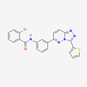 molecular formula C22H14BrN5OS B2380020 2-bromo-N-(3-(3-(thiophen-2-yl)-[1,2,4]triazolo[4,3-b]pyridazin-6-yl)phenyl)benzamide CAS No. 891124-92-8