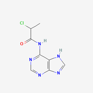 molecular formula C8H8ClN5O B2380026 2-氯-N-(1H-嘌呤-6-基)丙酰胺 CAS No. 882320-68-5