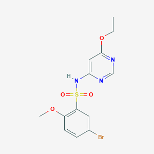 molecular formula C13H14BrN3O4S B2380031 5-bromo-N-(6-ethoxypyrimidin-4-yl)-2-methoxybenzenesulfonamide CAS No. 1396845-96-7