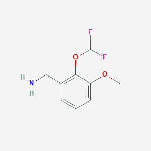 molecular formula C9H11F2NO2 B2380037 1-[2-(Difluoromethoxy)-3-methoxyphenyl]methanamine CAS No. 1153958-79-2