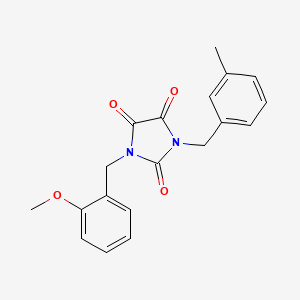 molecular formula C19H18N2O4 B2380038 1-[(2-Methoxyphenyl)methyl]-3-[(3-methylphenyl)methyl]imidazolidine-2,4,5-trione CAS No. 341967-15-5