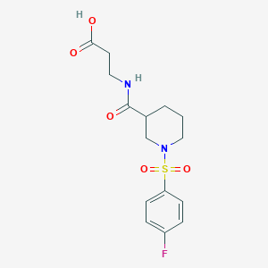 molecular formula C15H19FN2O5S B2380043 N-({1-[(4-fluorophenyl)sulfonyl]piperidin-3-yl}carbonyl)-beta-alanine CAS No. 887833-65-0