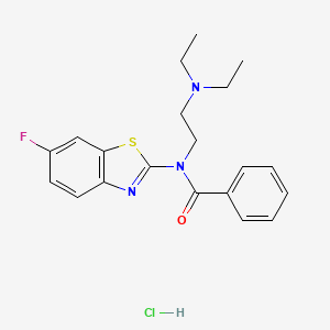 molecular formula C20H23ClFN3OS B2380048 N-(2-(diethylamino)ethyl)-N-(6-fluorobenzo[d]thiazol-2-yl)benzamide hydrochloride CAS No. 1215555-57-9