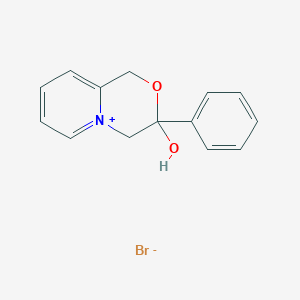 molecular formula C14H14BrNO2 B2380055 3,4-Dihydro-3-hydroxy-3-phenyl-1H-pyrido[2,1-c][1,4]oxazinium bromide CAS No. 902172-67-2